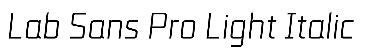 Lab Sans Pro Light Italic